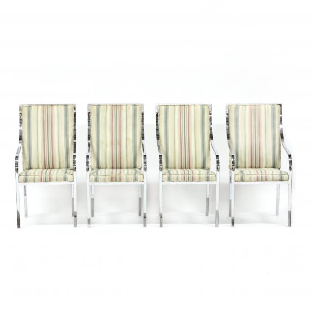 set-of-four-vintage-chrome-armchairs