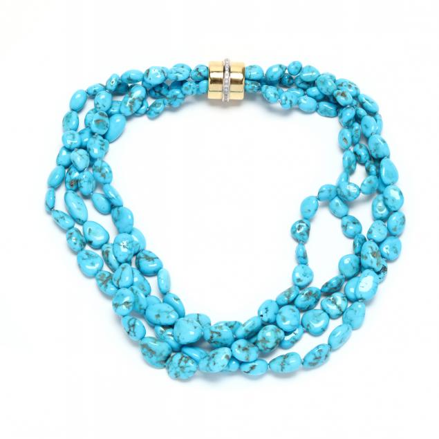multi-strand-turquoise-necklace-with-gold-and-diamond-clasp
