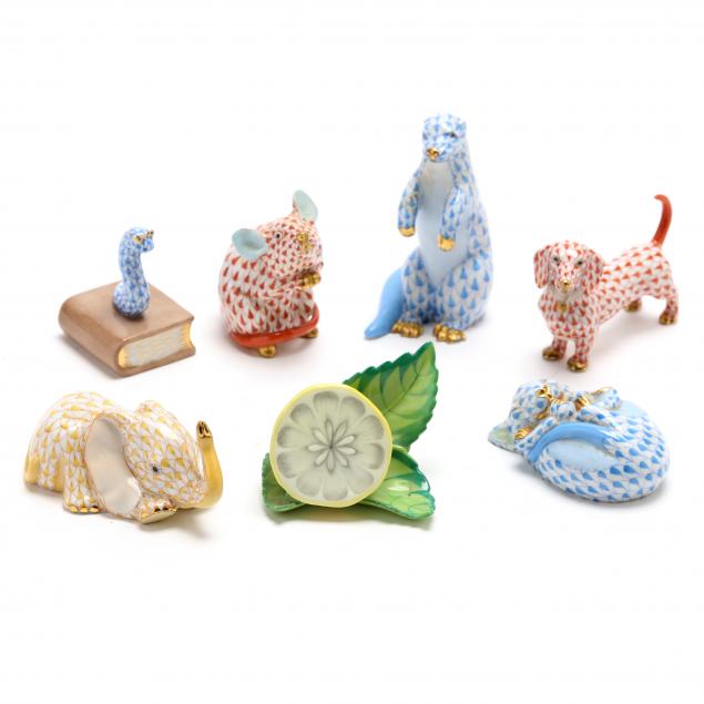 seven-small-herend-porcelains