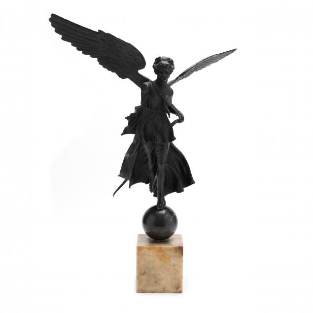 an-antique-continental-cast-bronze-sculpture-of-nike