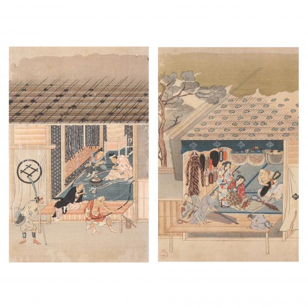 a-pair-of-japanese-woodblock-prints-after-tosa-mitsuoki-paintings