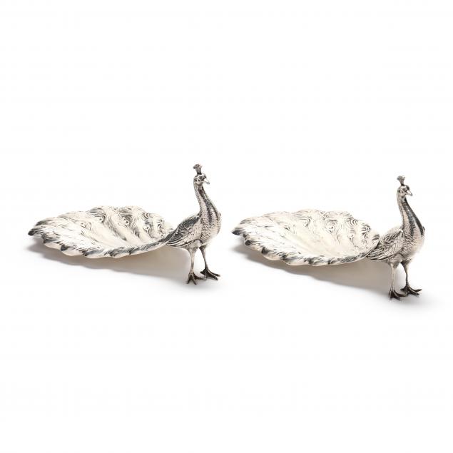 pair-of-durgin-gorham-sterling-silver-peacock-dishes