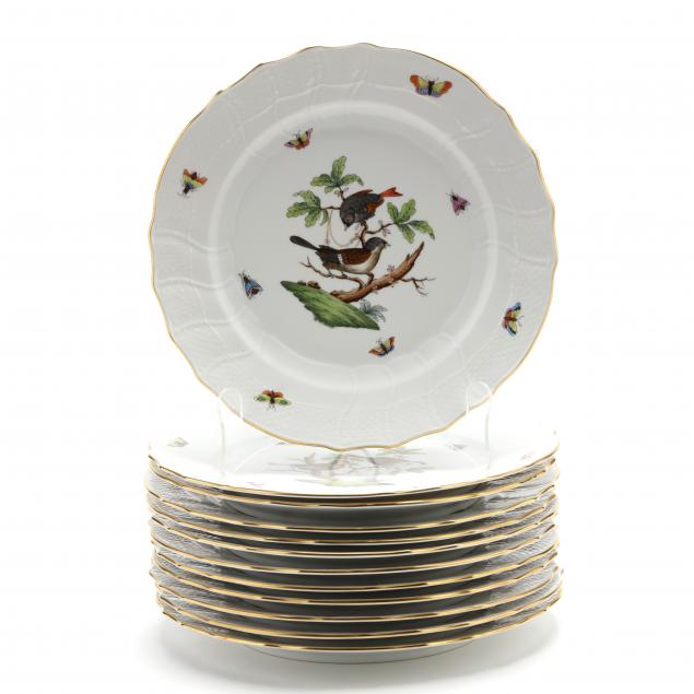 twelve-herend-porcelain-dinner-plates-i-rothschild-bird-i
