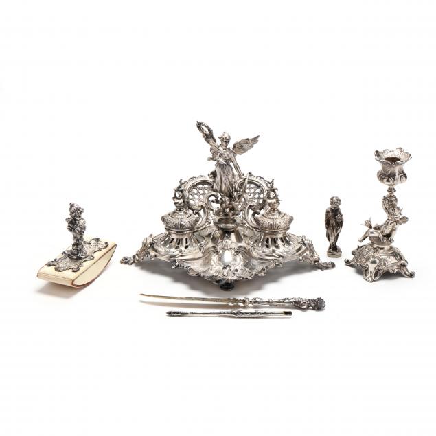 a-very-fine-rococo-revival-german-silver-desk-set