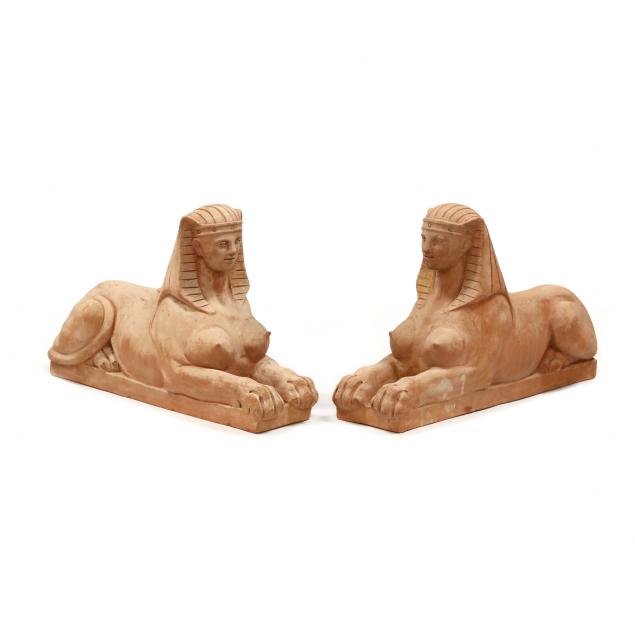 pair-of-terra-cotta-sphinx