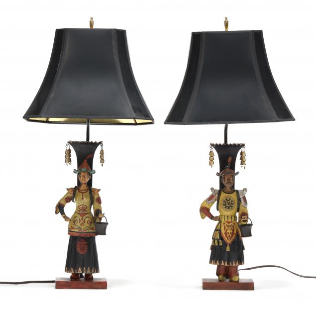 jeanne-reed-s-pair-of-painted-bronze-figural-table-lamps