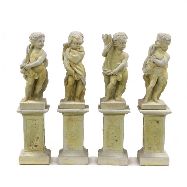 diminutive-set-of-four-cast-stone-seasons-garden-statues-on-pedestals