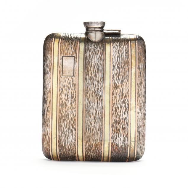 an-art-deco-sterling-silver-14kt-gold-inlaid-flask