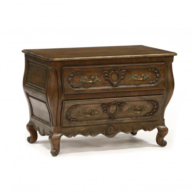 baker-french-provincial-style-carved-walnut-low-commode