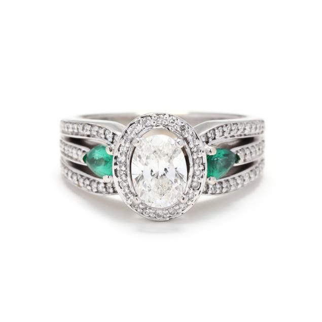 white-gold-diamond-and-emerald-ring