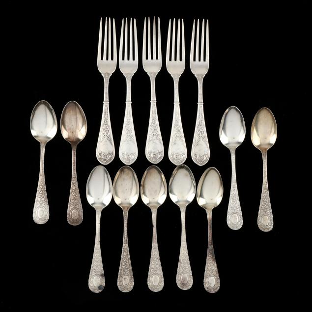 fourteen-pieces-of-19th-century-american-sterling-silver-flatware