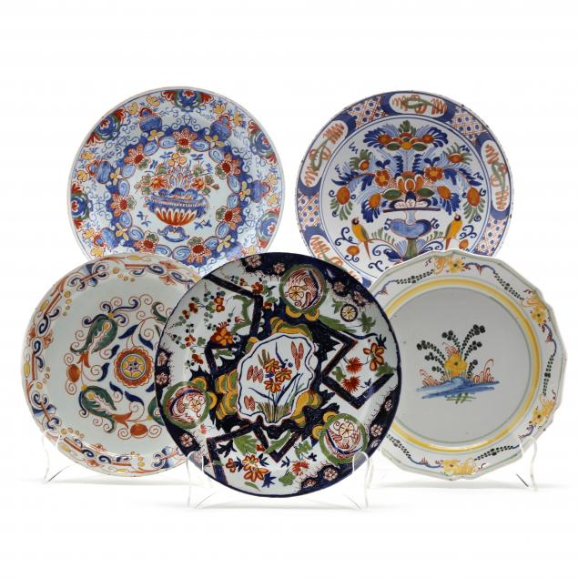 five-antique-dutch-delft-plates