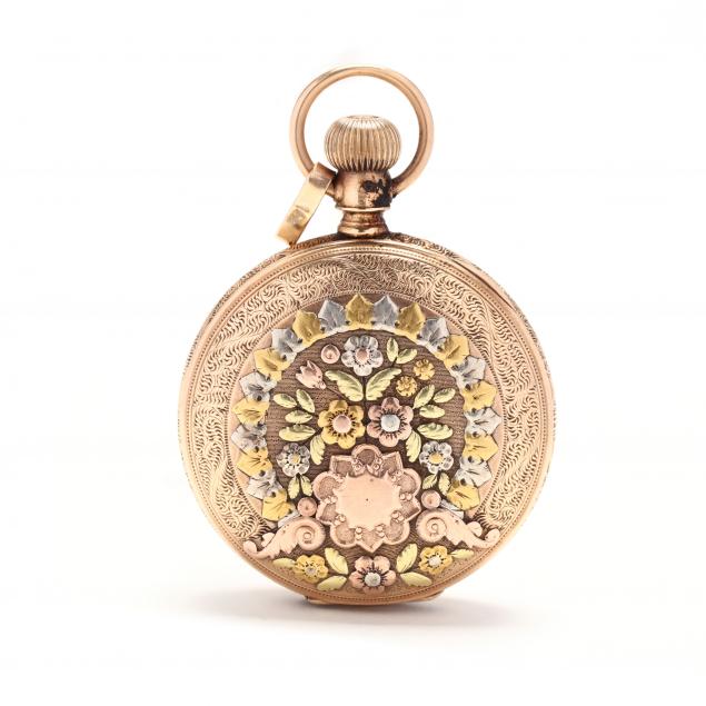 antique-tri-color-gold-hunter-case-pocket-watch-illinois-watch-co
