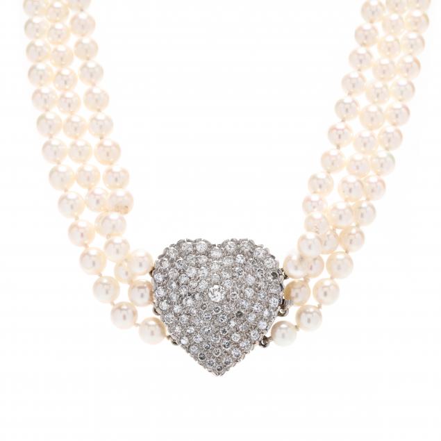white-gold-diamond-and-pearl-choker