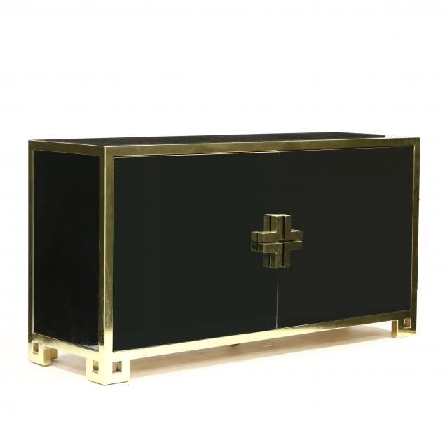 modern-mirror-and-brass-credenza