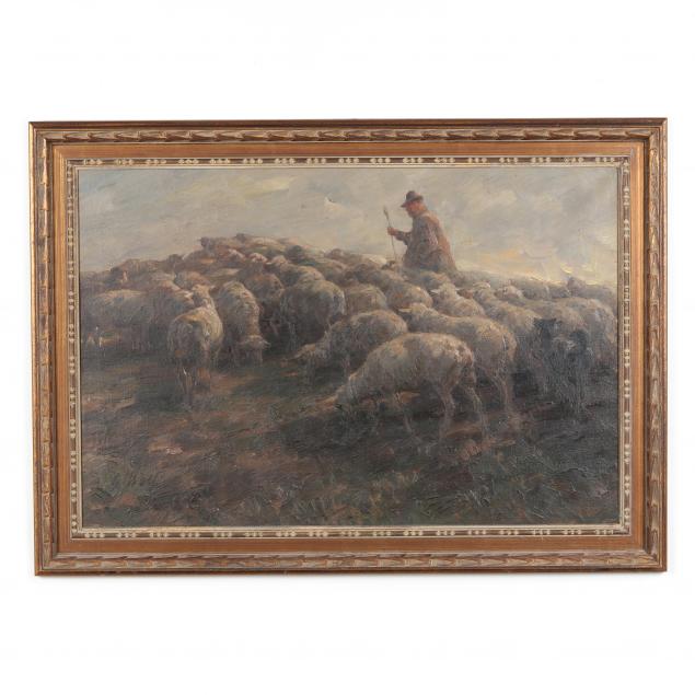 georg-wolf-german-1882-1962-shepherd-with-flock