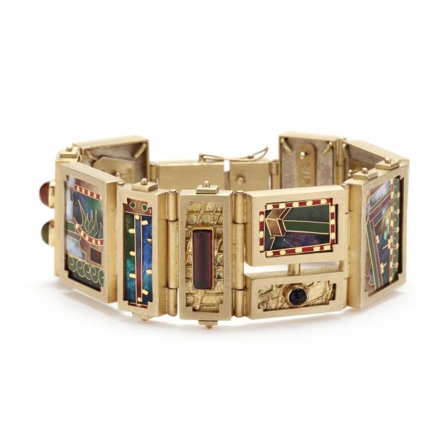 gold-and-silver-gem-set-bracelet-with-cloisonne-links-james-carter