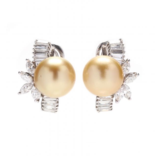 golden-south-sea-pearl-and-diamond-earrings