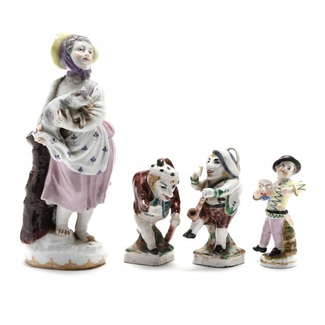 four-antique-porcelain-figurines