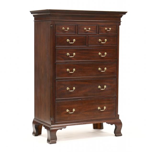henkel-harris-chippendale-style-mahogany-tall-chest-of-drawers