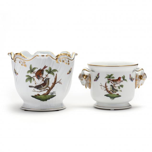 two-herend-porcelain-cache-pots-i-rothschild-bird-i