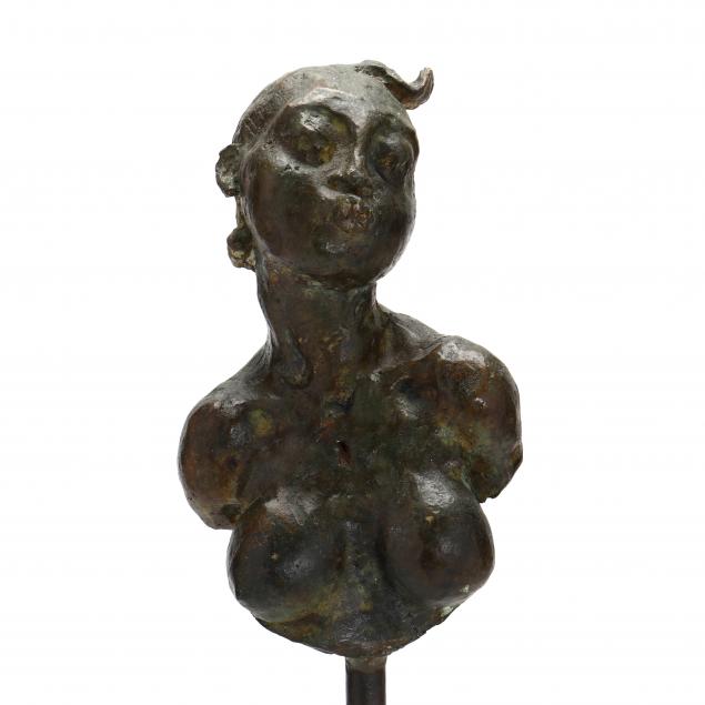 javier-marin-mexican-b-1962-bronze-bust-of-a-woman