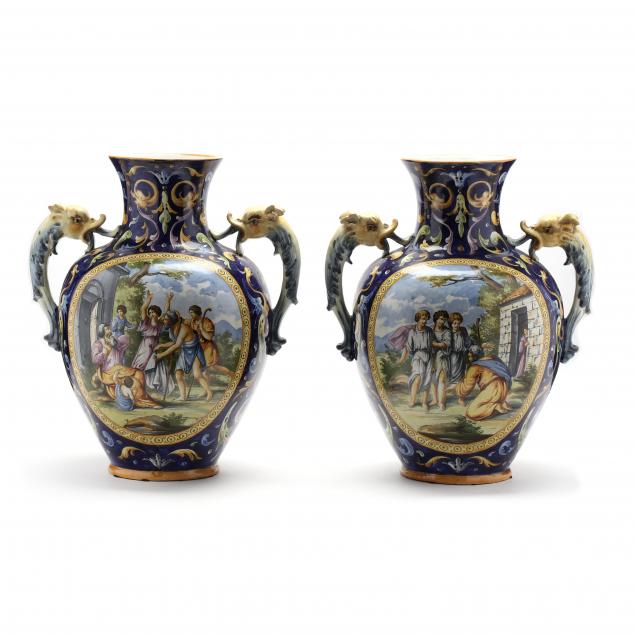 vintage-pair-of-italian-majolica-urns