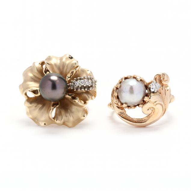 two-gold-and-pearl-rings