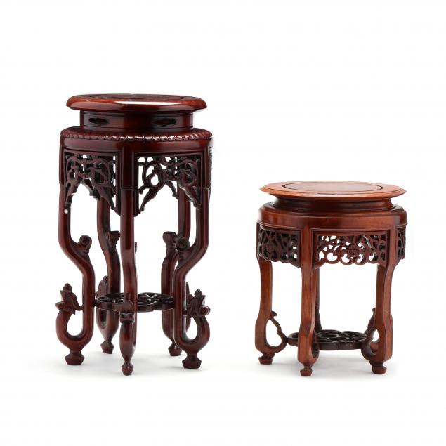 two-small-chinese-carved-hardwood-stands