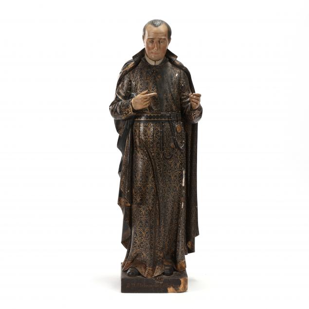 antique-continental-large-wood-statue-of-saint-clement-mary-hofbauer