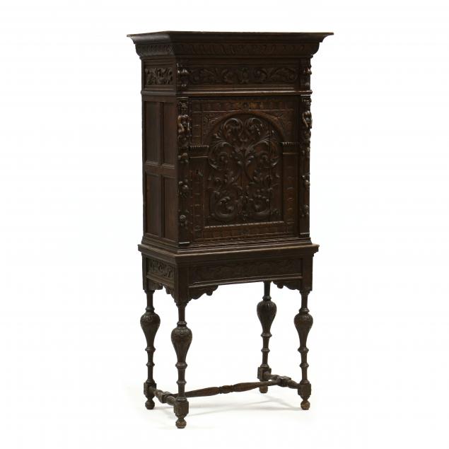 english-renaissance-revival-carved-oak-cabinet