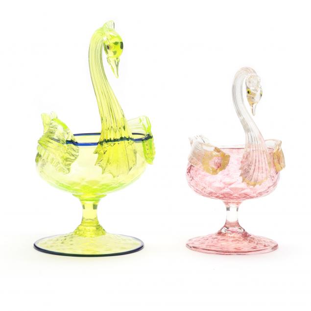 two-venetian-glass-swan-compotes