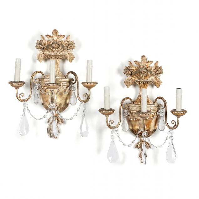 pair-of-italian-carved-wood-urn-drop-prism-wall-sconces