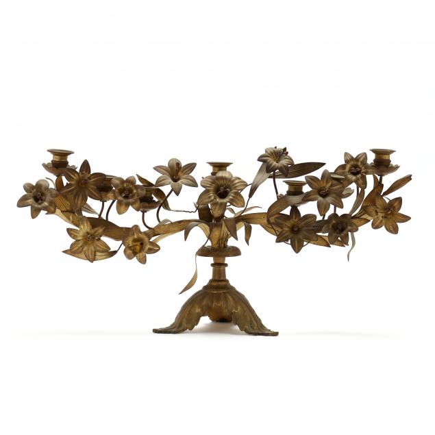 large-gilt-bronze-two-arm-floral-candelabrum