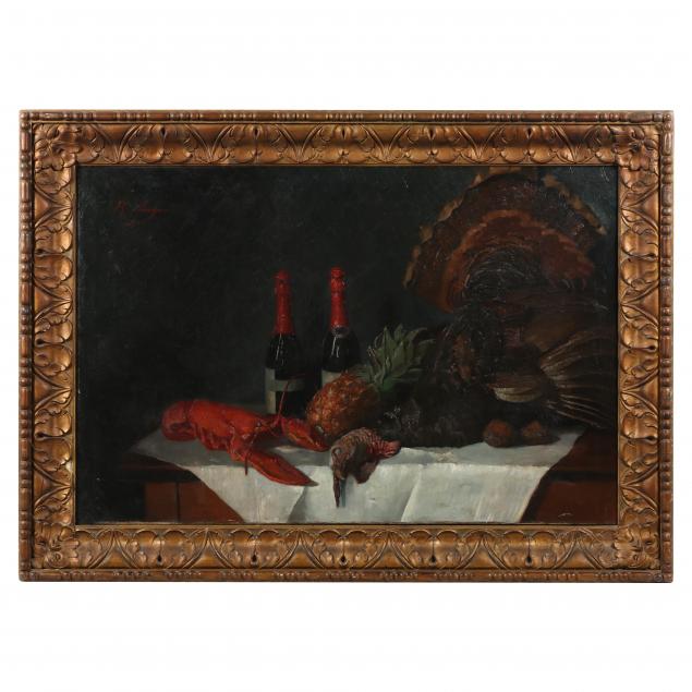 rudolph-sieger-german-1867-1925-large-still-life-with-lobsters-turkey-wine-and-fruit