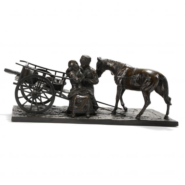 after-hans-c-guradze-1861-1922-bronze-cossack-couple-embracing-by-horsecart