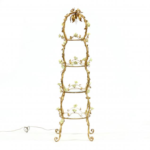 italian-four-tier-gilt-tole-and-porcelain-lighted-display