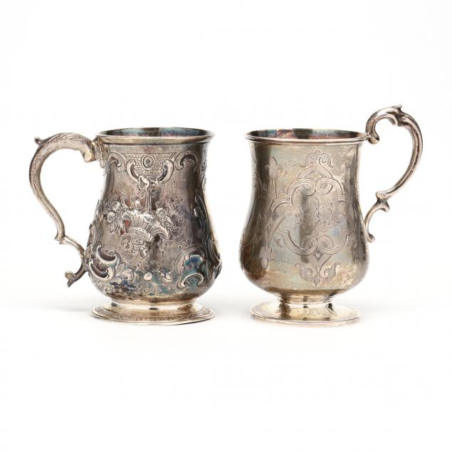two-antique-english-silver-mugs