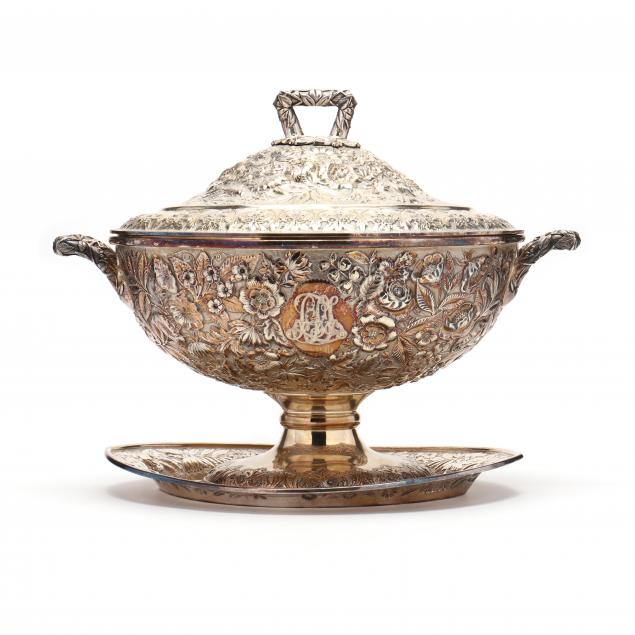 an-antique-gorham-silverplate-repousse-tureen-with-cover
