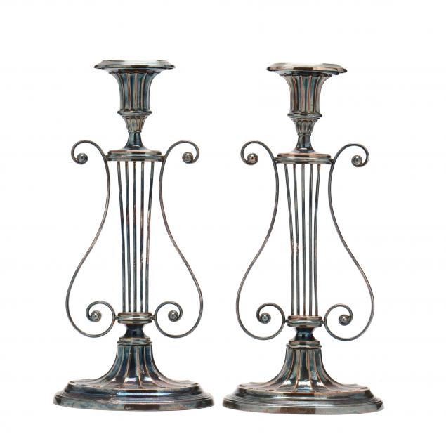 pair-of-english-silverplate-lyre-form-candlesticks