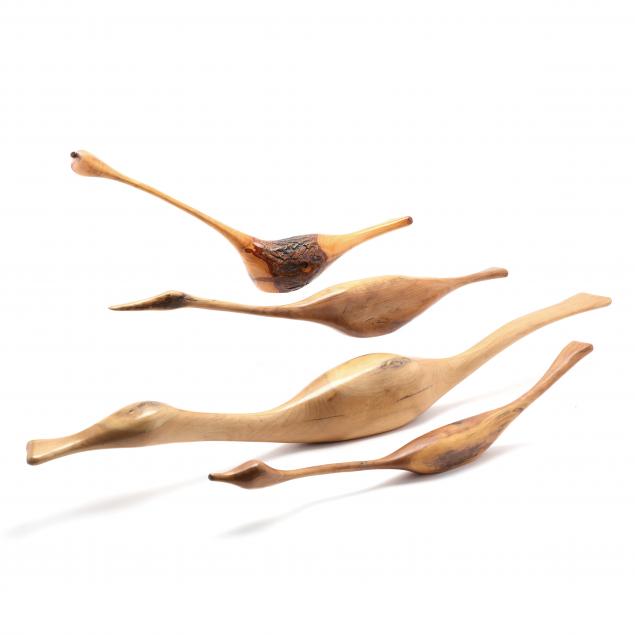 four-american-craft-carved-wood-birds