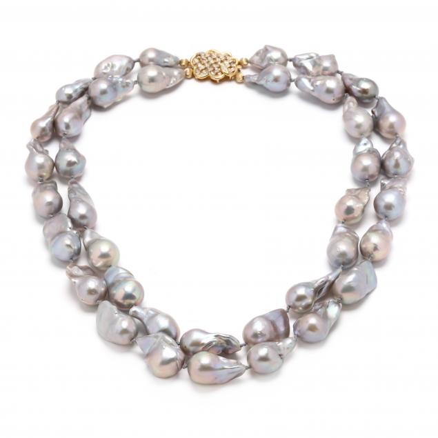 double-strand-baroque-pearl-necklace-with-gold-and-diamond-clasp