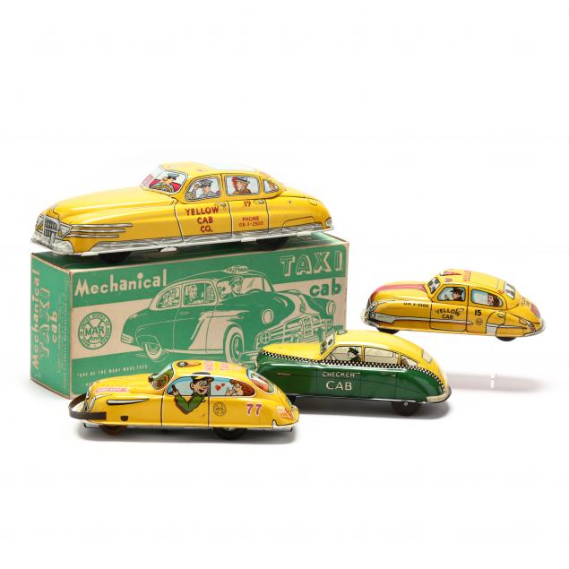 four-vintage-tin-litho-cabs