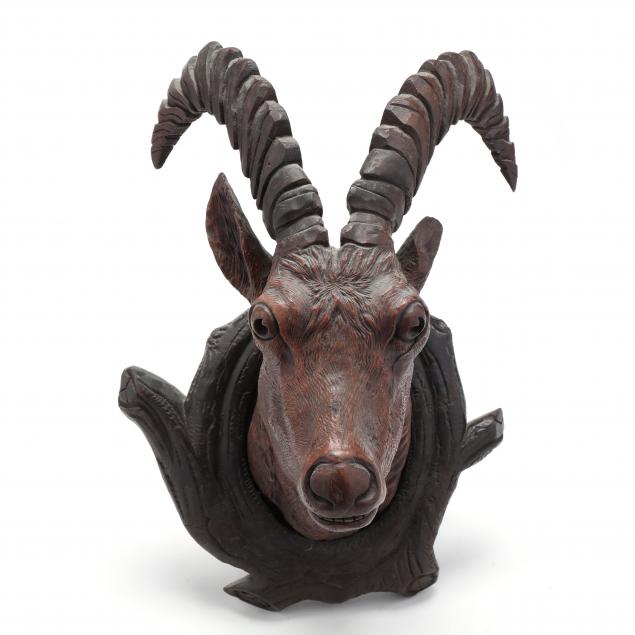 attributed-to-black-forest-carved-ram-s-head-wall-mount