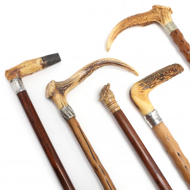 five-vintage-stag-handled-canes