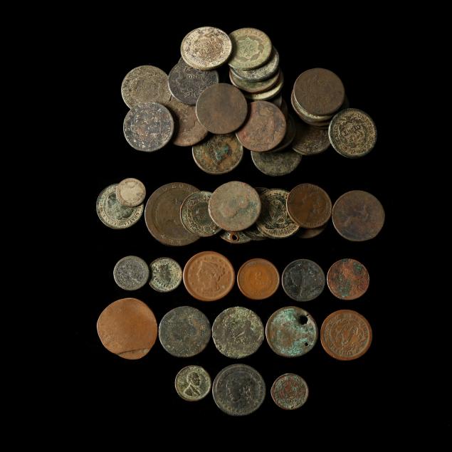 fifty-50-mostly-excavated-19th-century-american-canadian-and-british-coins