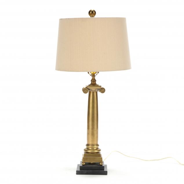 ionic-brass-column-and-marble-table-lamp