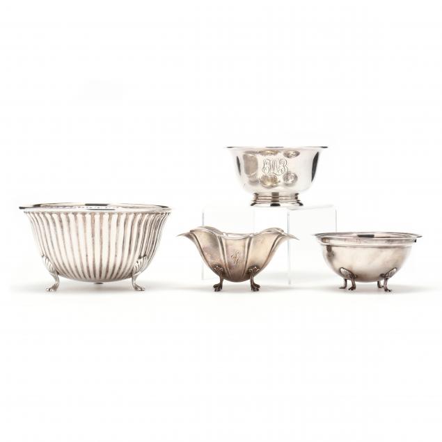 four-american-sterling-silver-footed-bowls