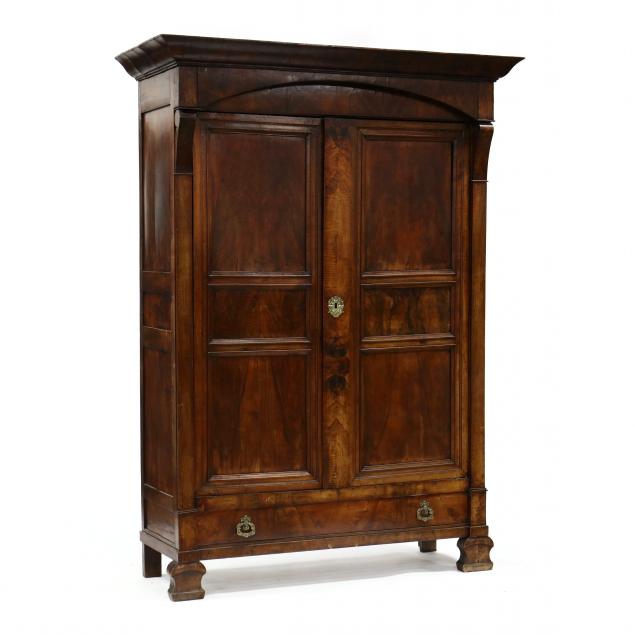 antique-provincial-figured-walnut-linen-press