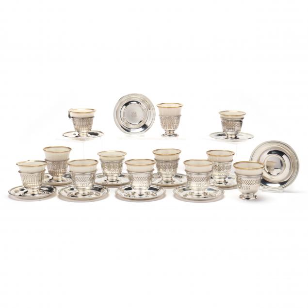 Whiting Sterling Demitasse Cups and Saucers